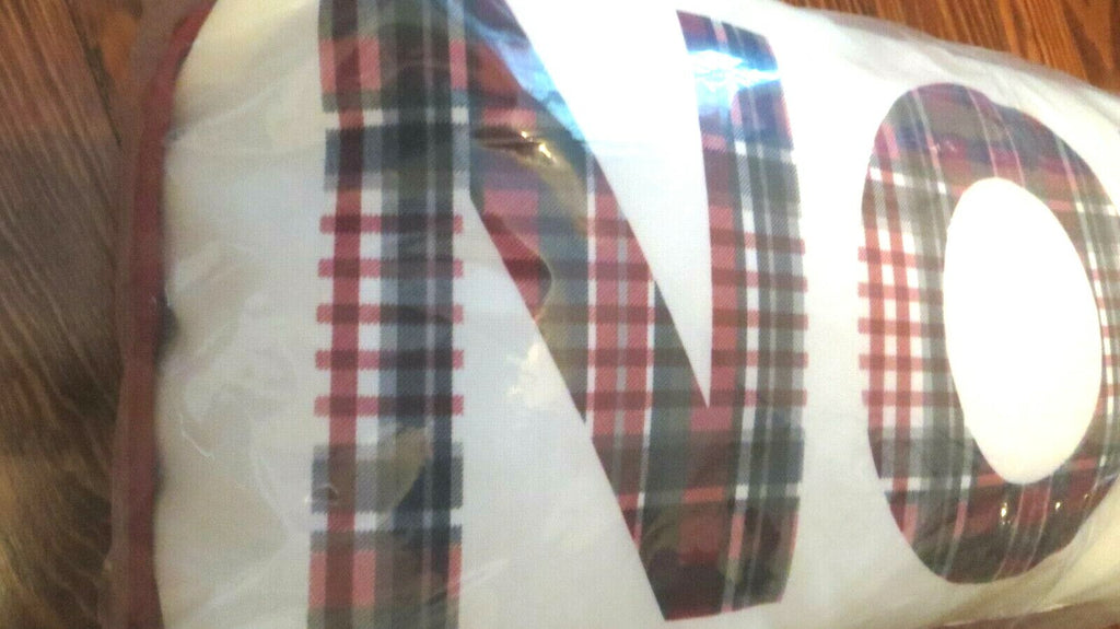 Pottery Barn Holiday Plaid Christmas Pillow Noel Disney party gift Birthday q