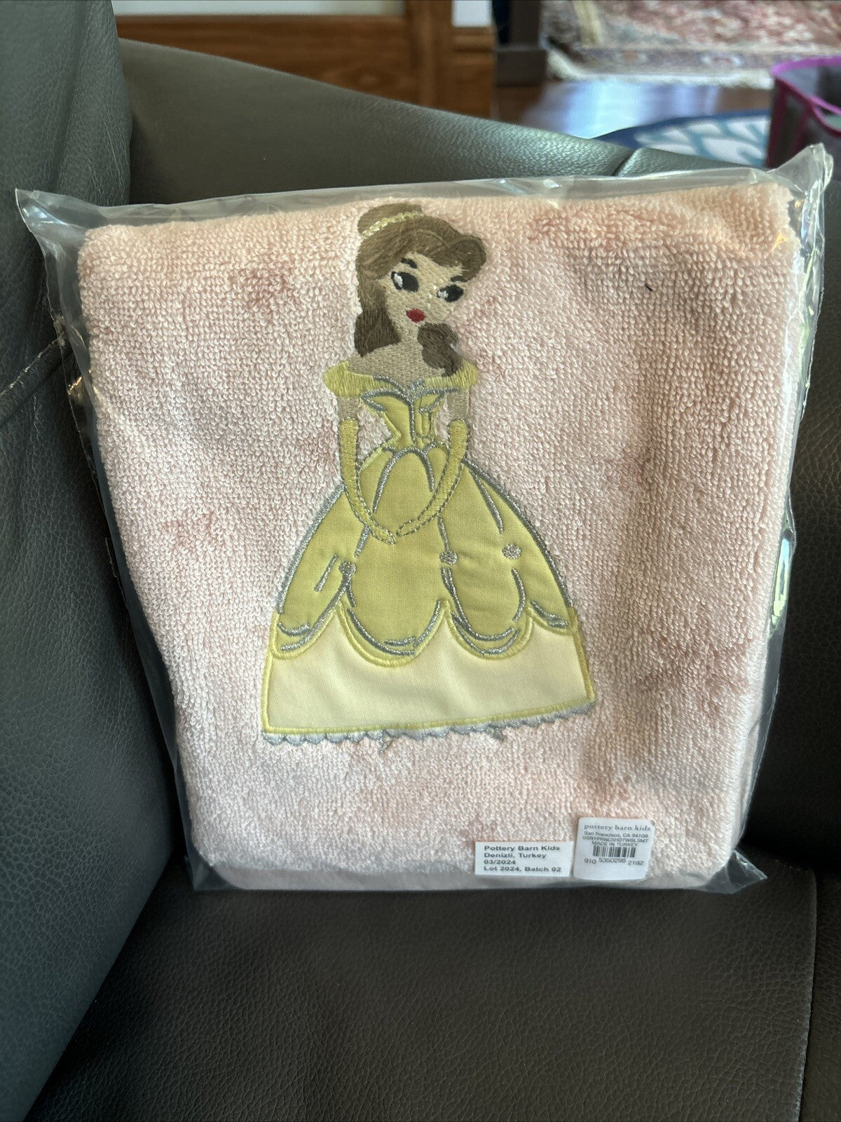 Disney Pottery barn Princess Belle towel hand bath holiday party gift school -