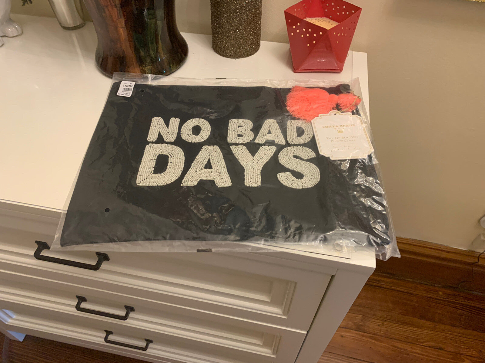 Pottery Barn pillow cover Emily Meritt No Bad Day college dorm gift 16x12 sham '