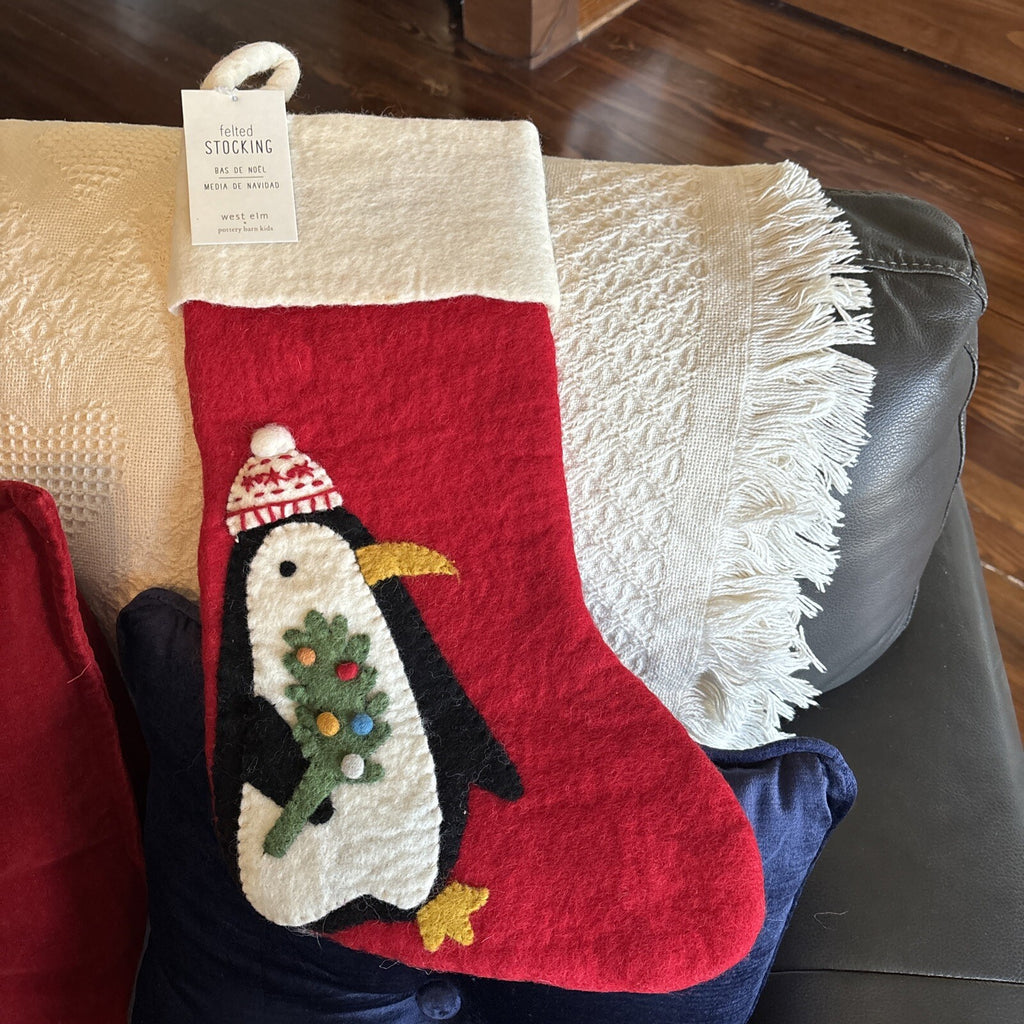 Pottery Barn Holiday Christmas stocking Penguin Disney West Elm gift party kid '