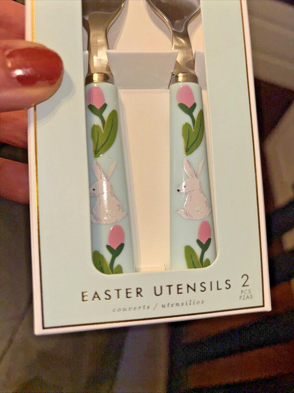 Pottery Barn Holiday Easter Floral Utensil Party School disney Gift Set bunny 1