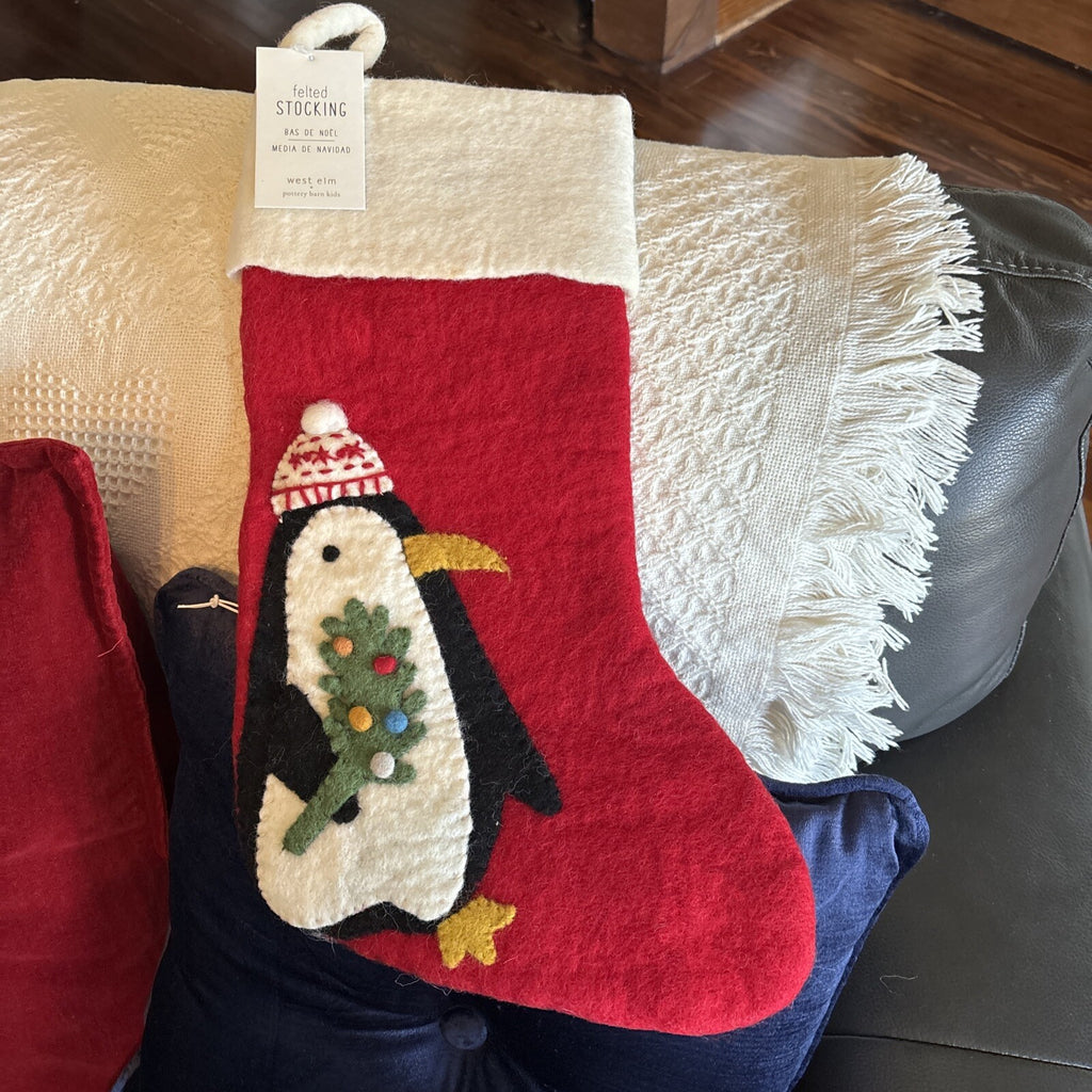 Pottery Barn Holiday Christmas stocking Penguin Disney West Elm gift party kid '