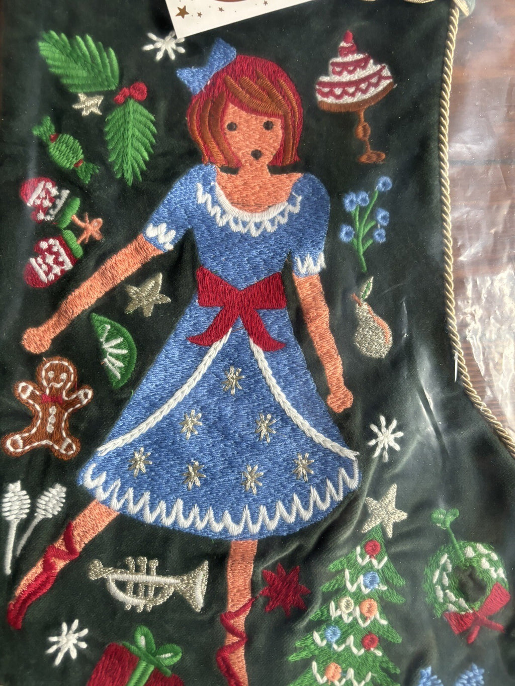 Pottery Barn Disney Holiday Doll Nutcracker Velvet Christmas stocking gift kid -