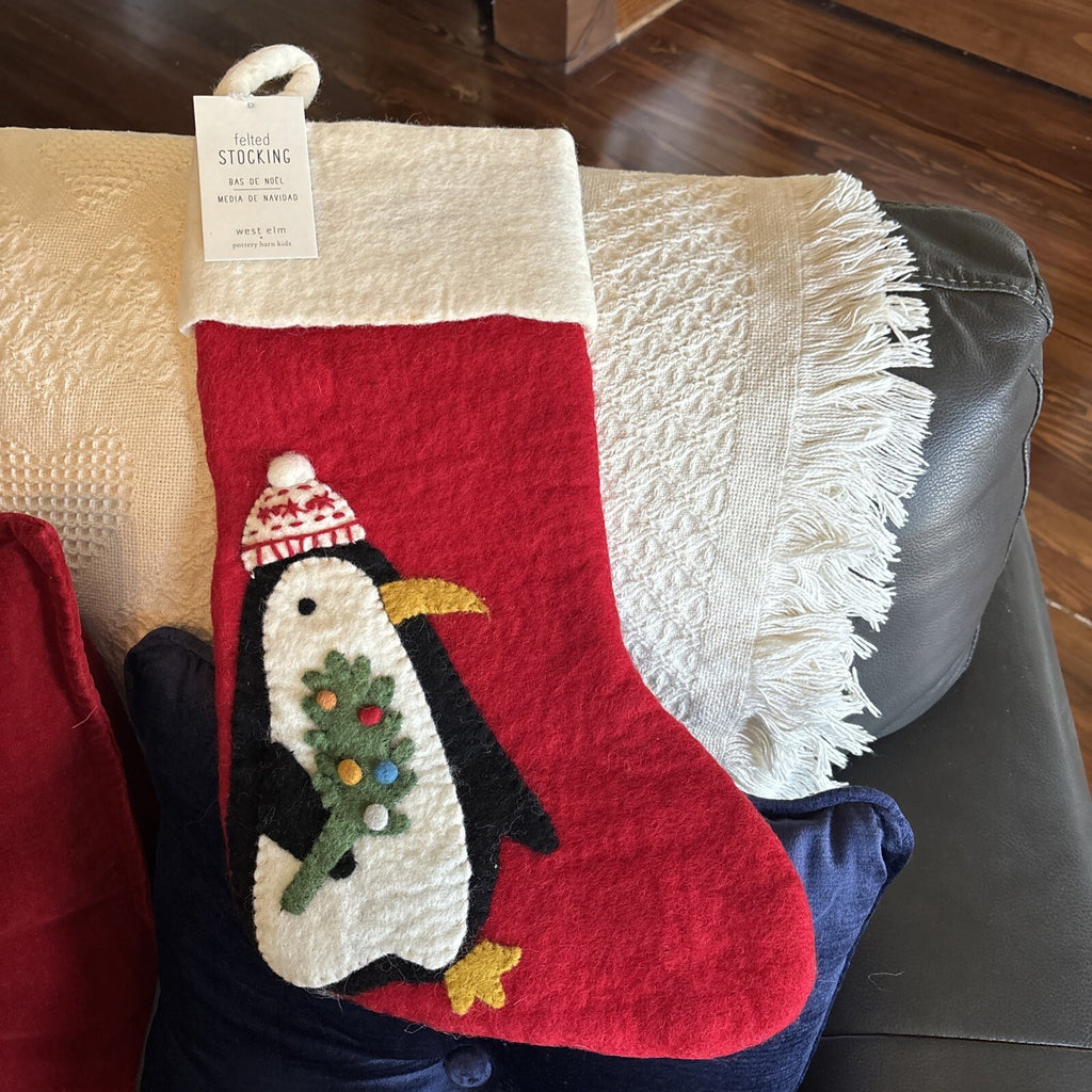 Pottery Barn Holiday Christmas stocking Penguin Disney West Elm gift party kid '