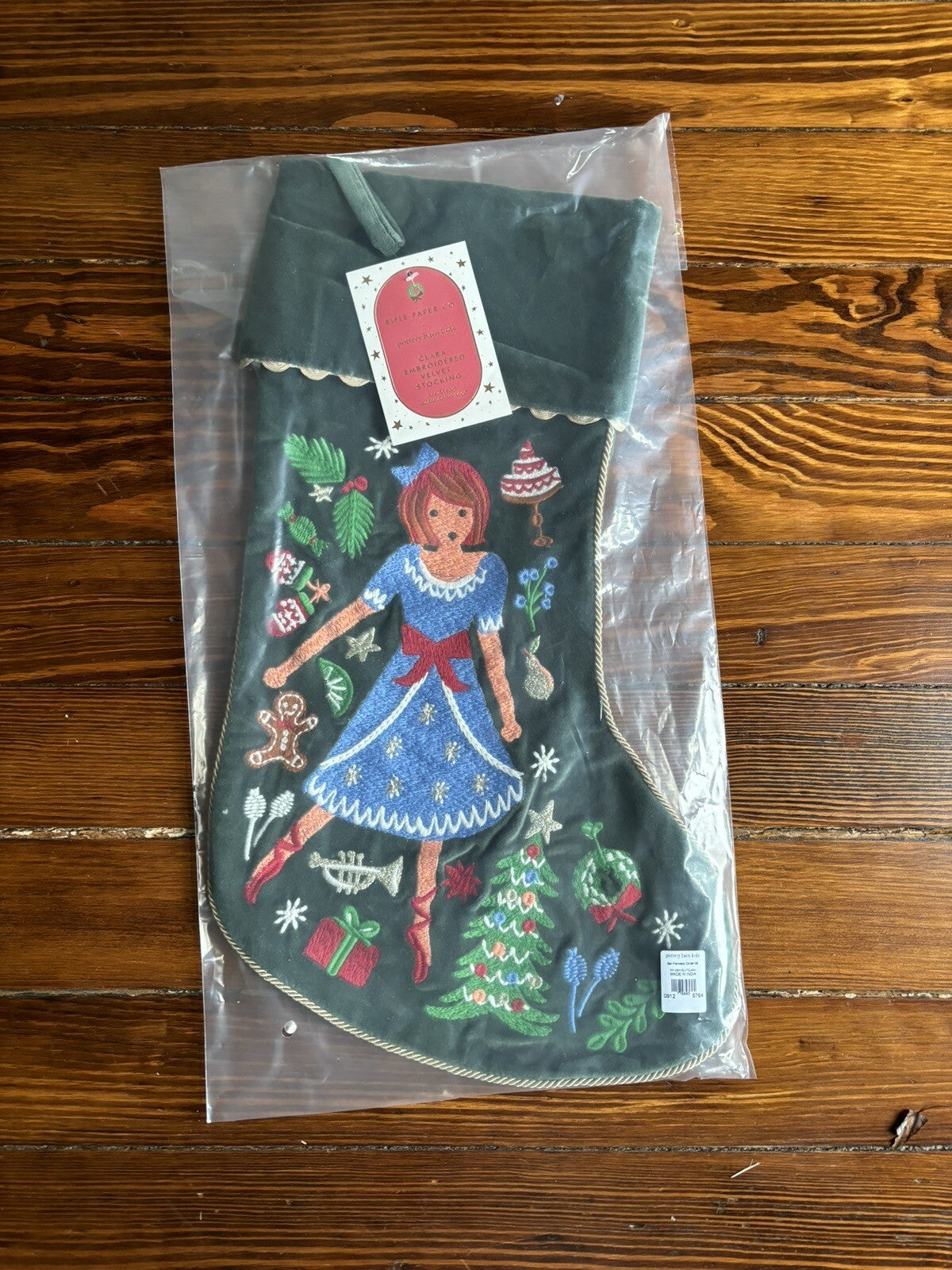 Pottery Barn Disney Holiday Doll Nutcracker Velvet Christmas stocking gift kid -