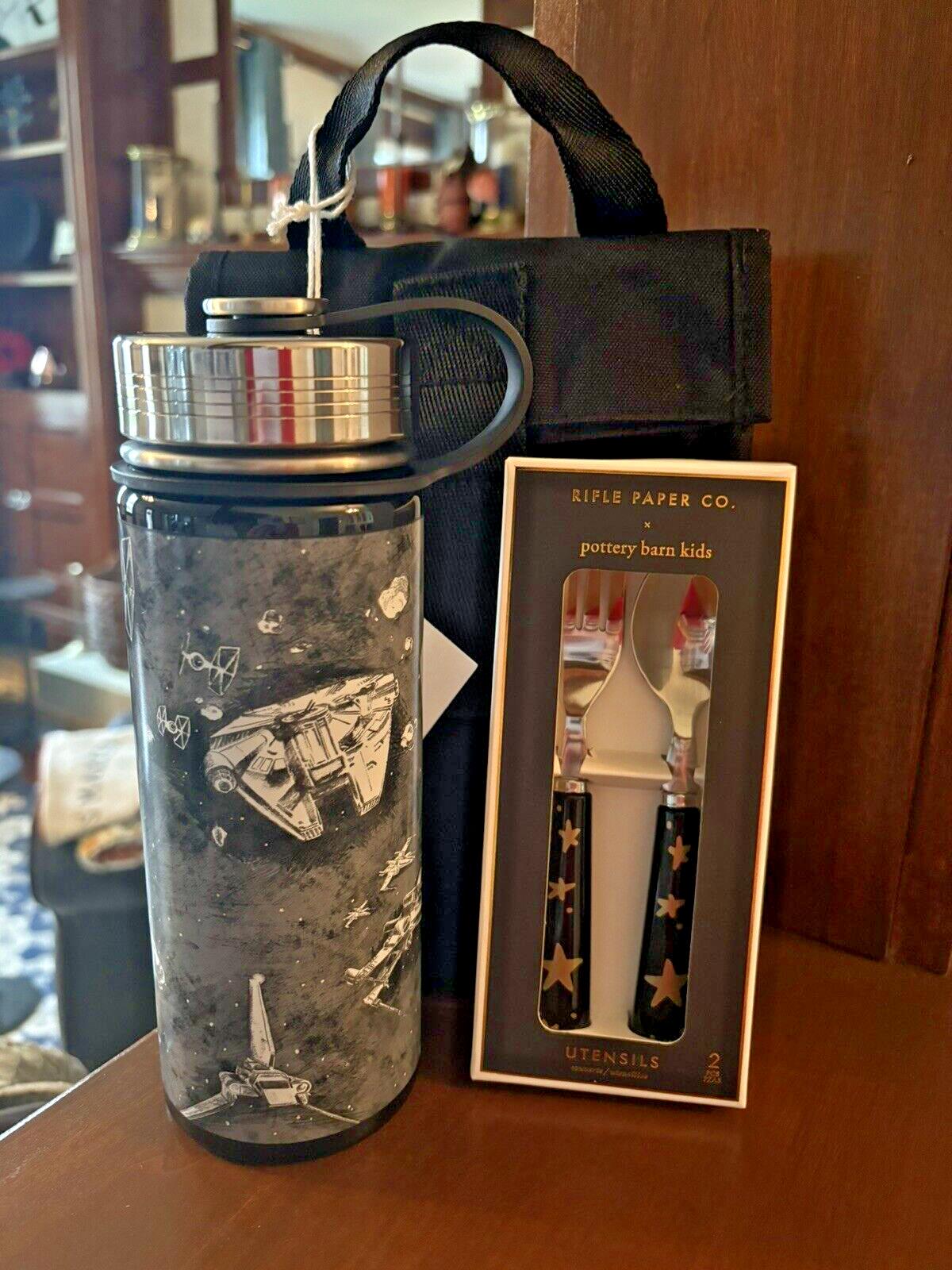 School Pottery barn STAR WARS TRek Water bottle+ Lunch bag+Utensil Set Solo ?? .