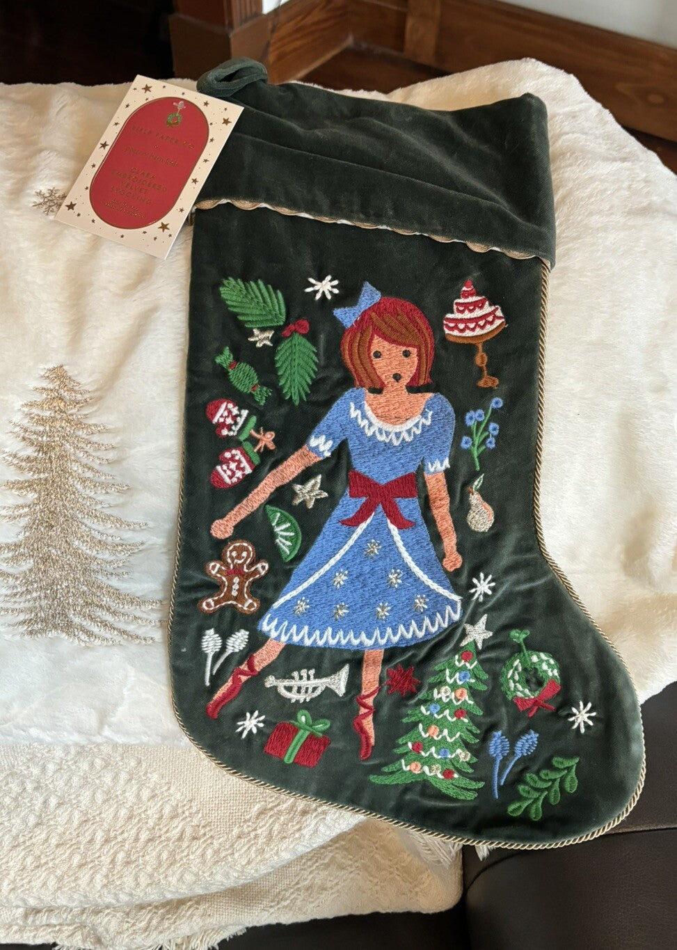 Pottery Barn Disney Holiday Doll Nutcracker Velvet Christmas stocking gift kid -