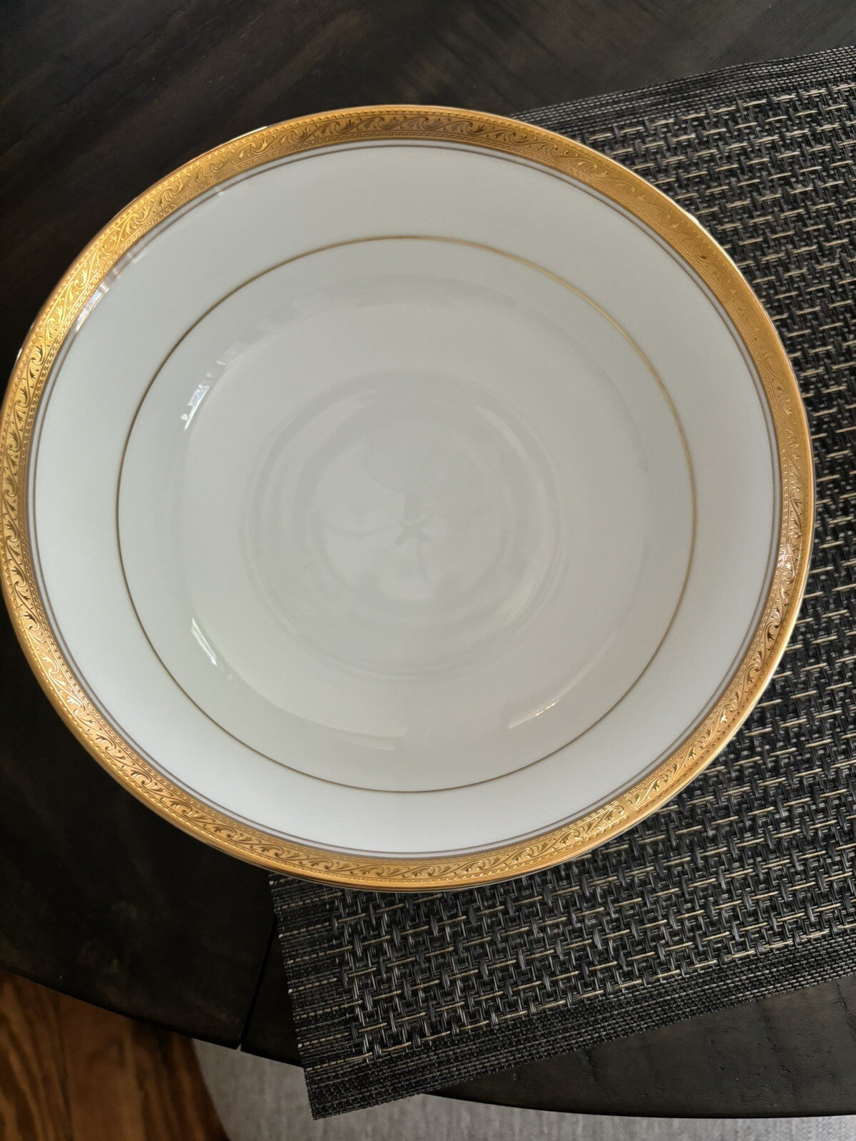 NORITAKE CRESTWOOD GOLD PORCELAIN serving bowl holiday party Wedding Girl SET 2