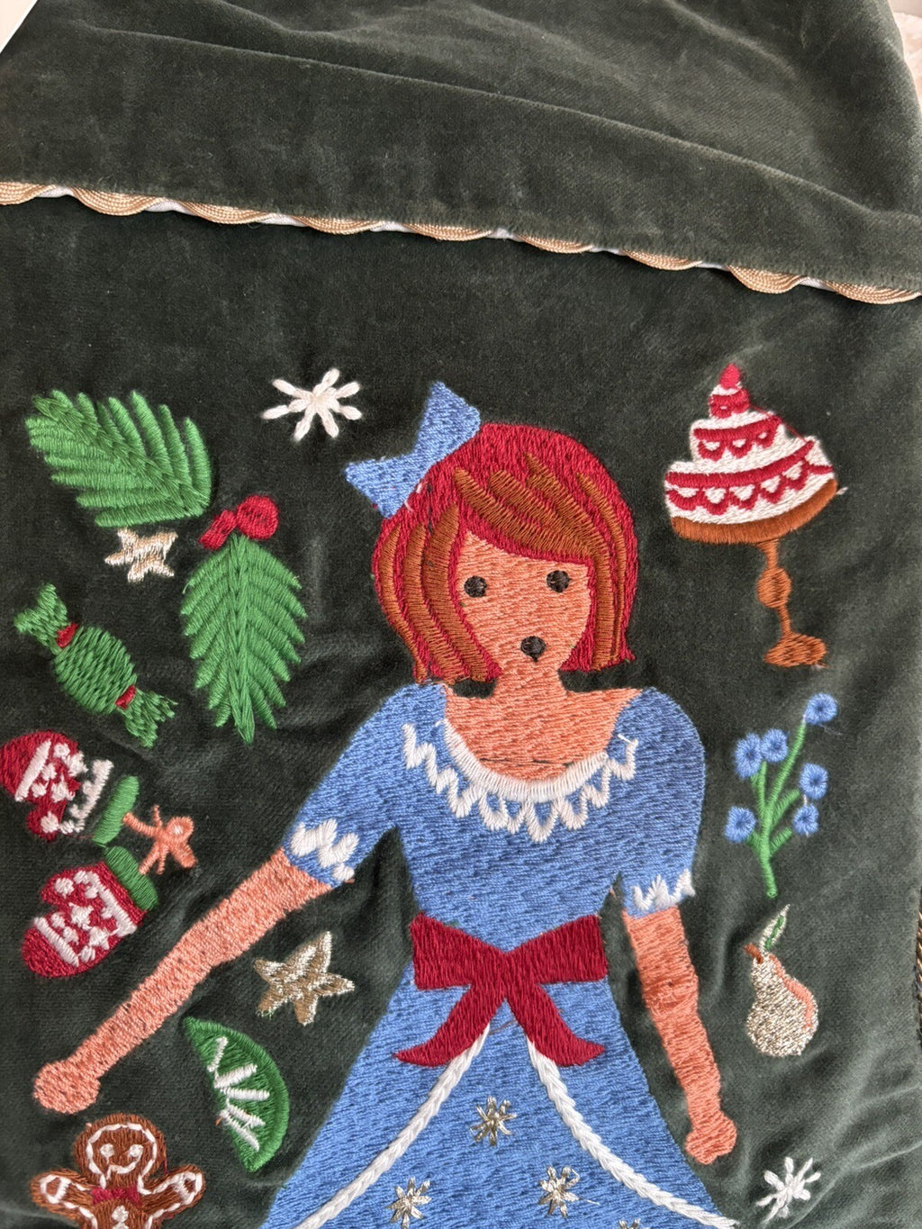 Pottery Barn Disney Holiday Doll Nutcracker Velvet Christmas stocking gift kid -