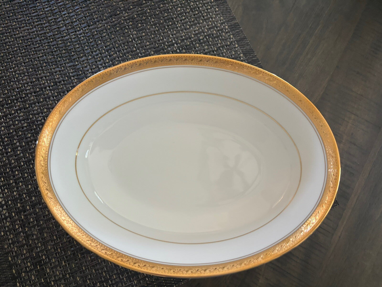 NORITAKE CRESTWOOD GOLD PORCELAIN serving bowl holiday party Wedding Girl SET 2