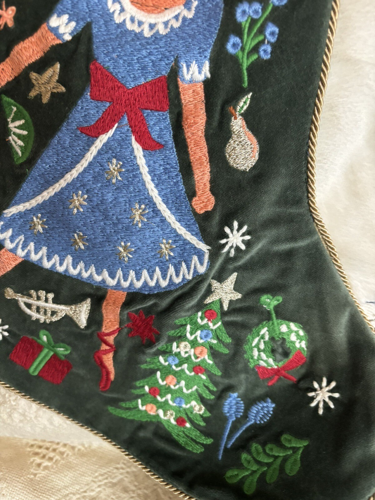 Pottery Barn Disney Holiday Doll Nutcracker Velvet Christmas stocking gift kid -