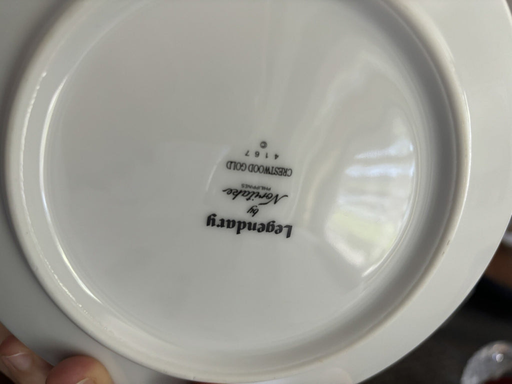 NORITAKE CRESTWOOD GOLD PORCELAIN serving bowl holiday party Wedding Girl SET 2