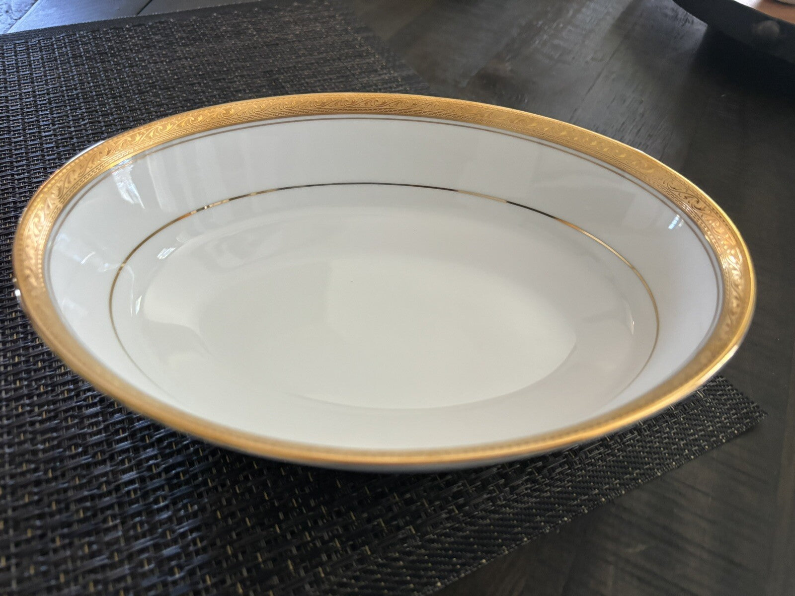 NORITAKE CRESTWOOD GOLD PORCELAIN serving bowl holiday party Wedding Girl SET 2