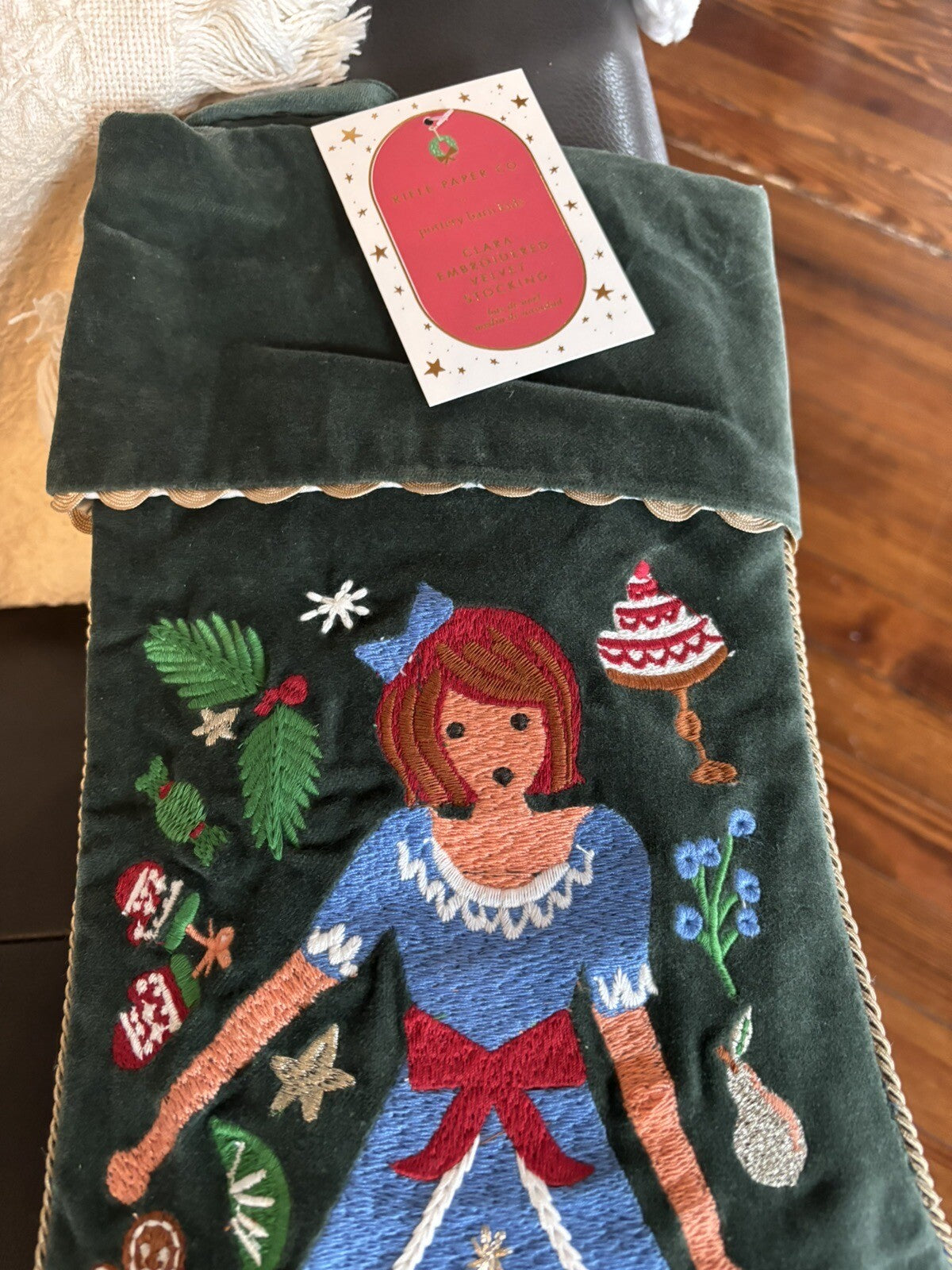 Pottery Barn Disney Holiday Doll Nutcracker Velvet Christmas stocking gift kid -