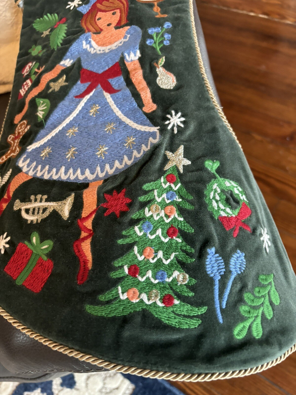 Pottery Barn Disney Holiday Doll Nutcracker Velvet Christmas stocking gift kid -
