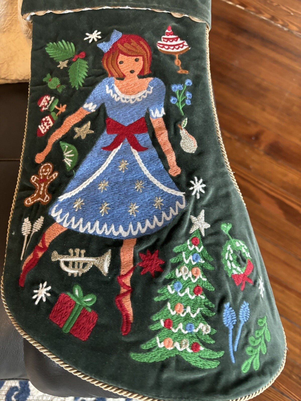 Pottery Barn Disney Holiday Doll Nutcracker Velvet Christmas stocking gift kid -
