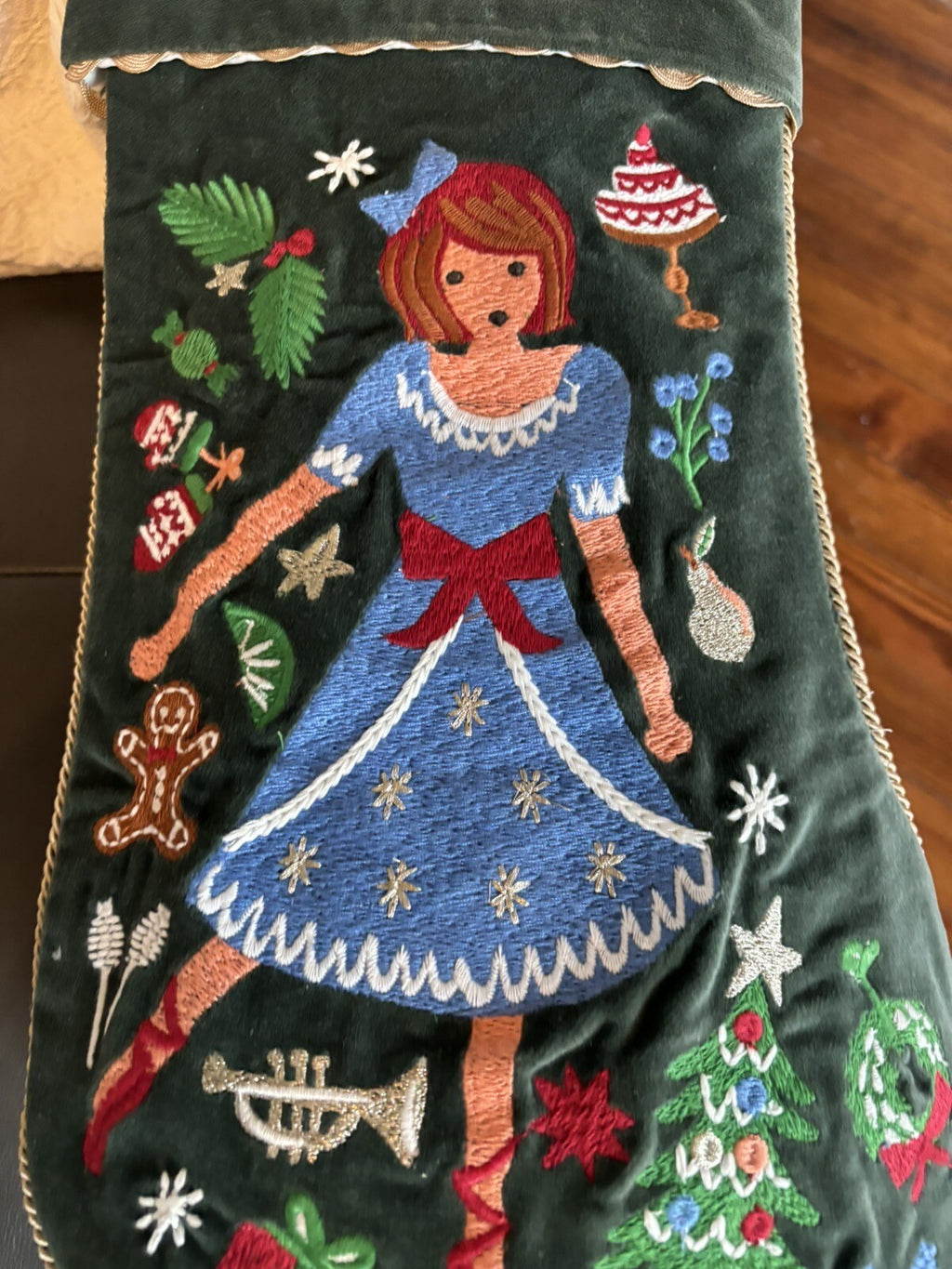 Pottery Barn Disney Holiday Doll Nutcracker Velvet Christmas stocking gift kid -
