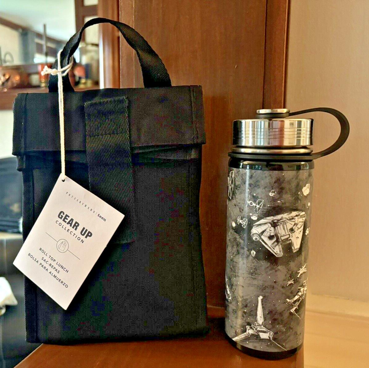 School Pottery barn STAR WARS TRek Water bottle+ Lunch bag+Utensil Set Solo ?? .