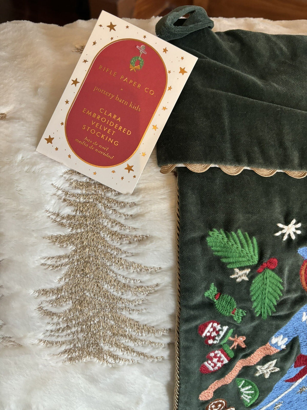 Pottery Barn Disney Holiday Doll Nutcracker Velvet Christmas stocking gift kid -