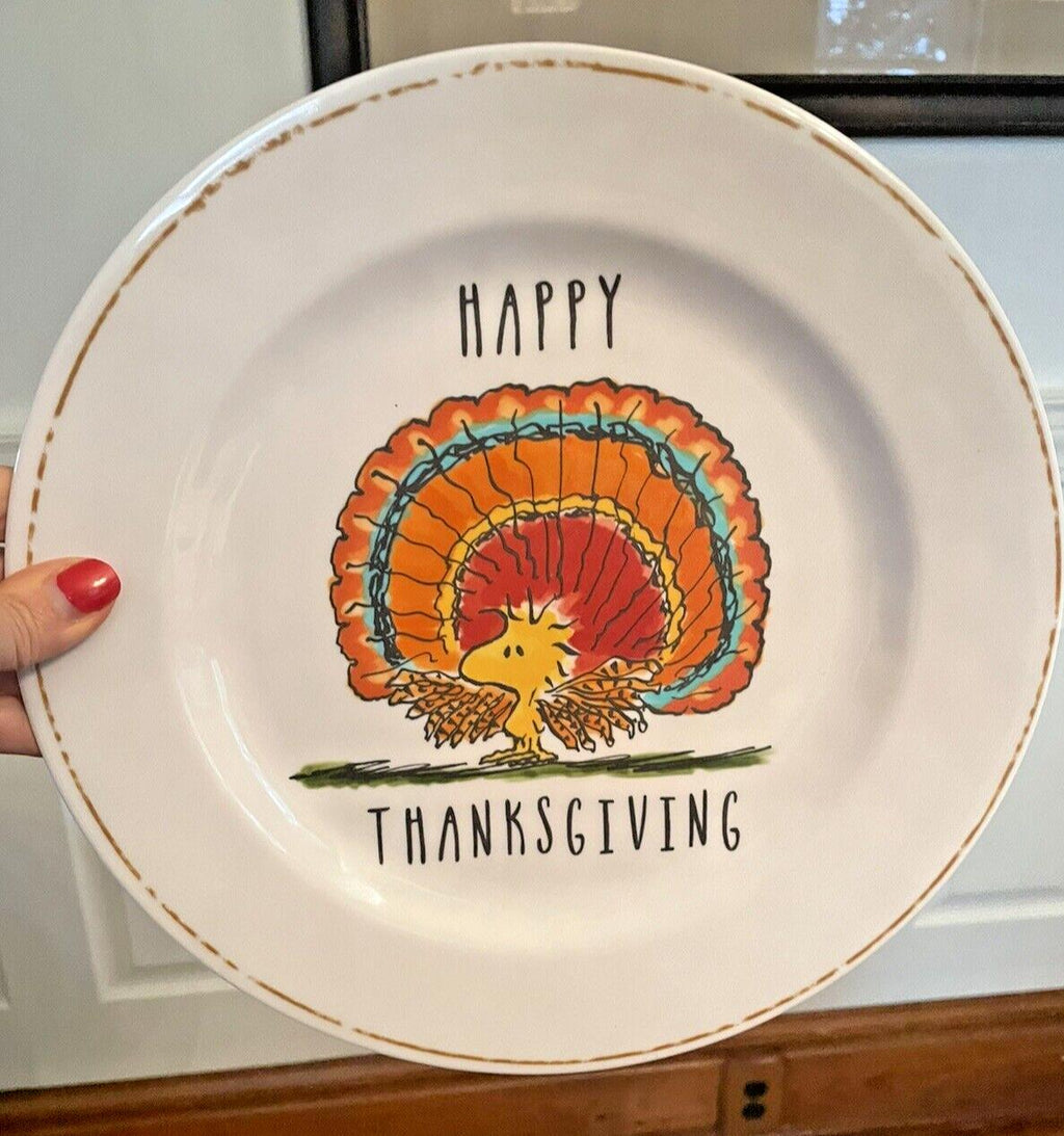 Snoopy Peanuts Pottery Barn kid Plate holiday Thanksgiving party Disney Gift ??