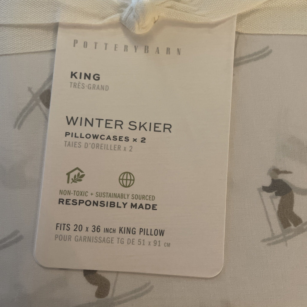 Pottery Barn Ski pillowcase holiday Christmas Disney Party gift Kid SET 2 deer q