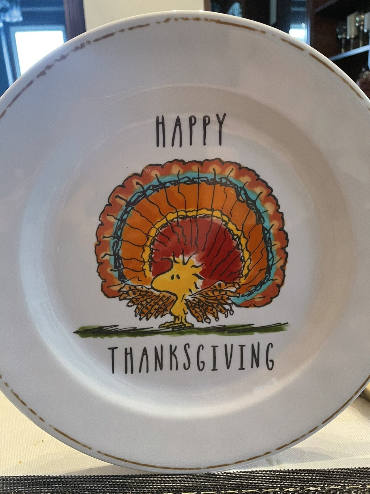 Snoopy Peanuts Pottery Barn kid Plate holiday Thanksgiving party Disney Gift ??