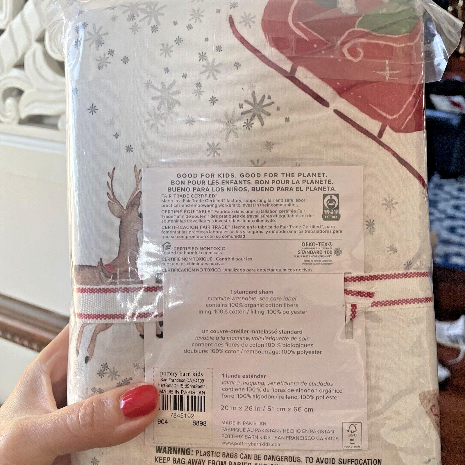 Pottery Barn Christmas Holiday Pillow SHAM Heritage Rudolph Santa Party Disney r