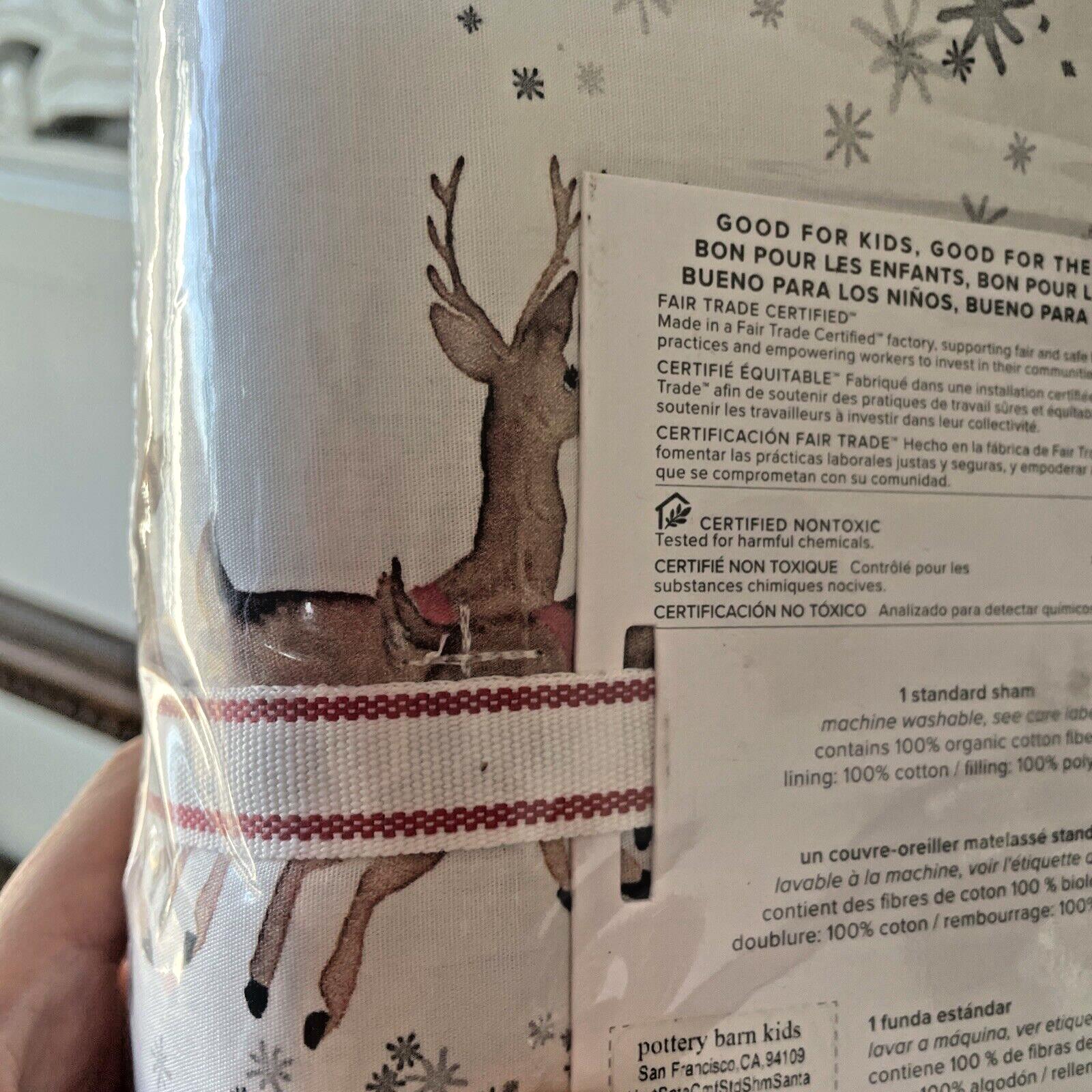 Pottery Barn Christmas Holiday Pillow SHAM Heritage Rudolph Santa Party Disney r