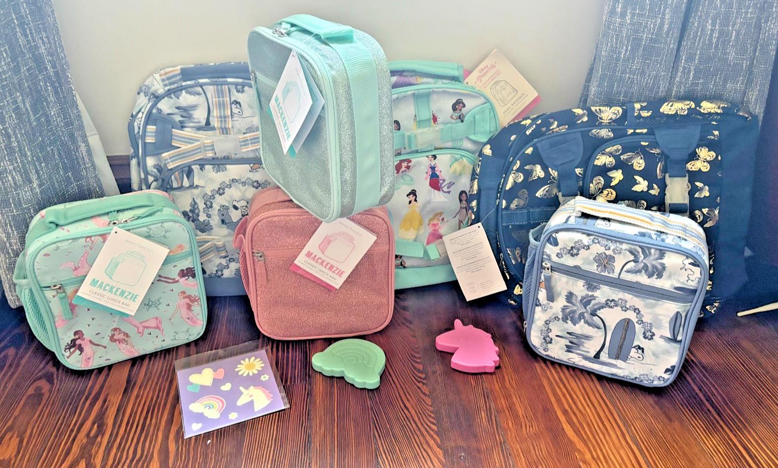 Pottery Barn kids School Disney Snoopy Nemo BACKPACK LUNCH BOX travel Bag .