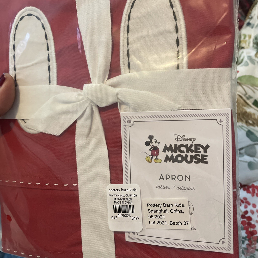 Disney Pottery Barn Mickey Mouse holiday Thanksgiving Apron Birthday gift party
