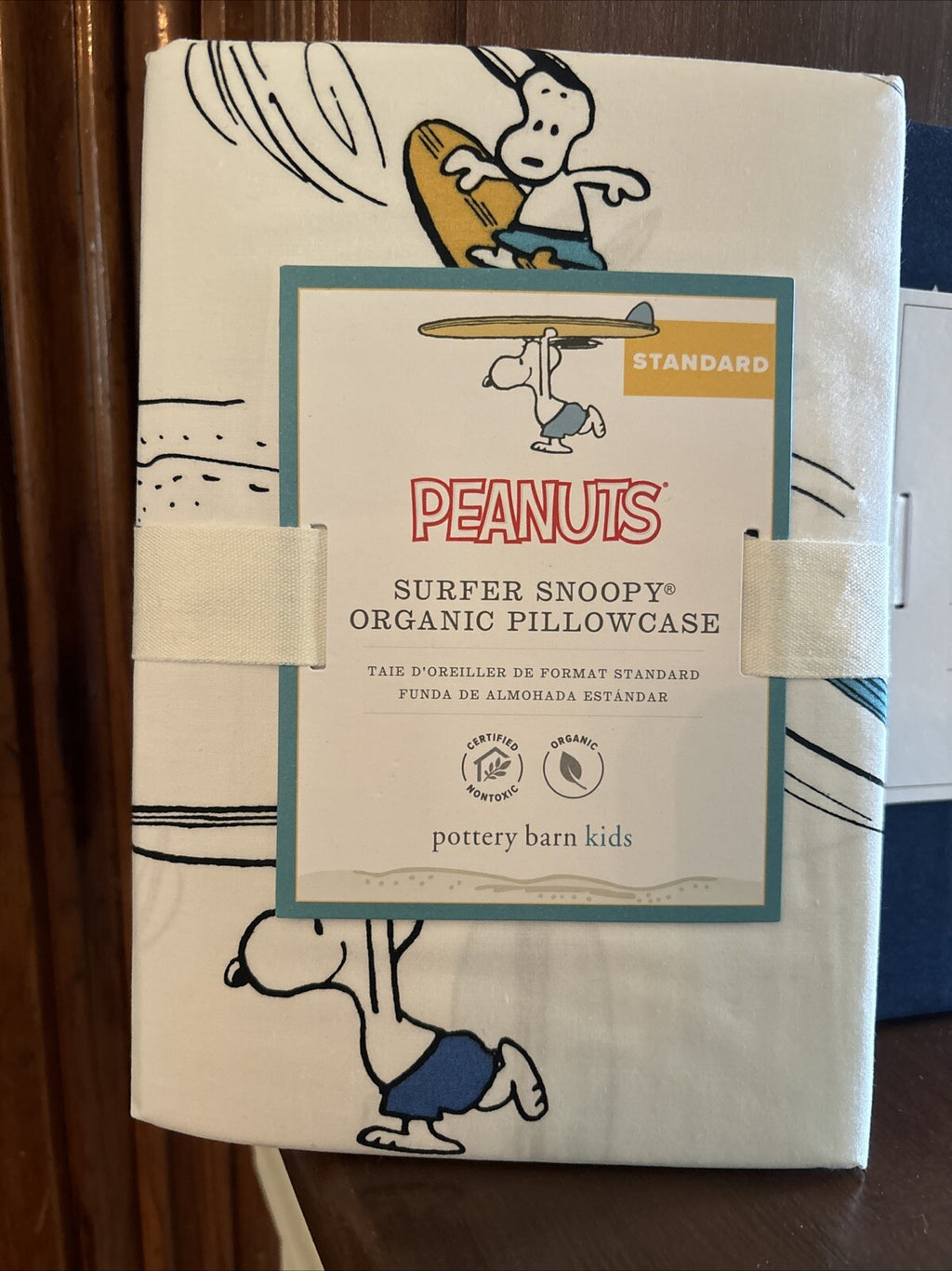 Pottery Barn Snoopy peanuts Holiday+surf Disney Bed Pillowcase sham gift SET 2 y