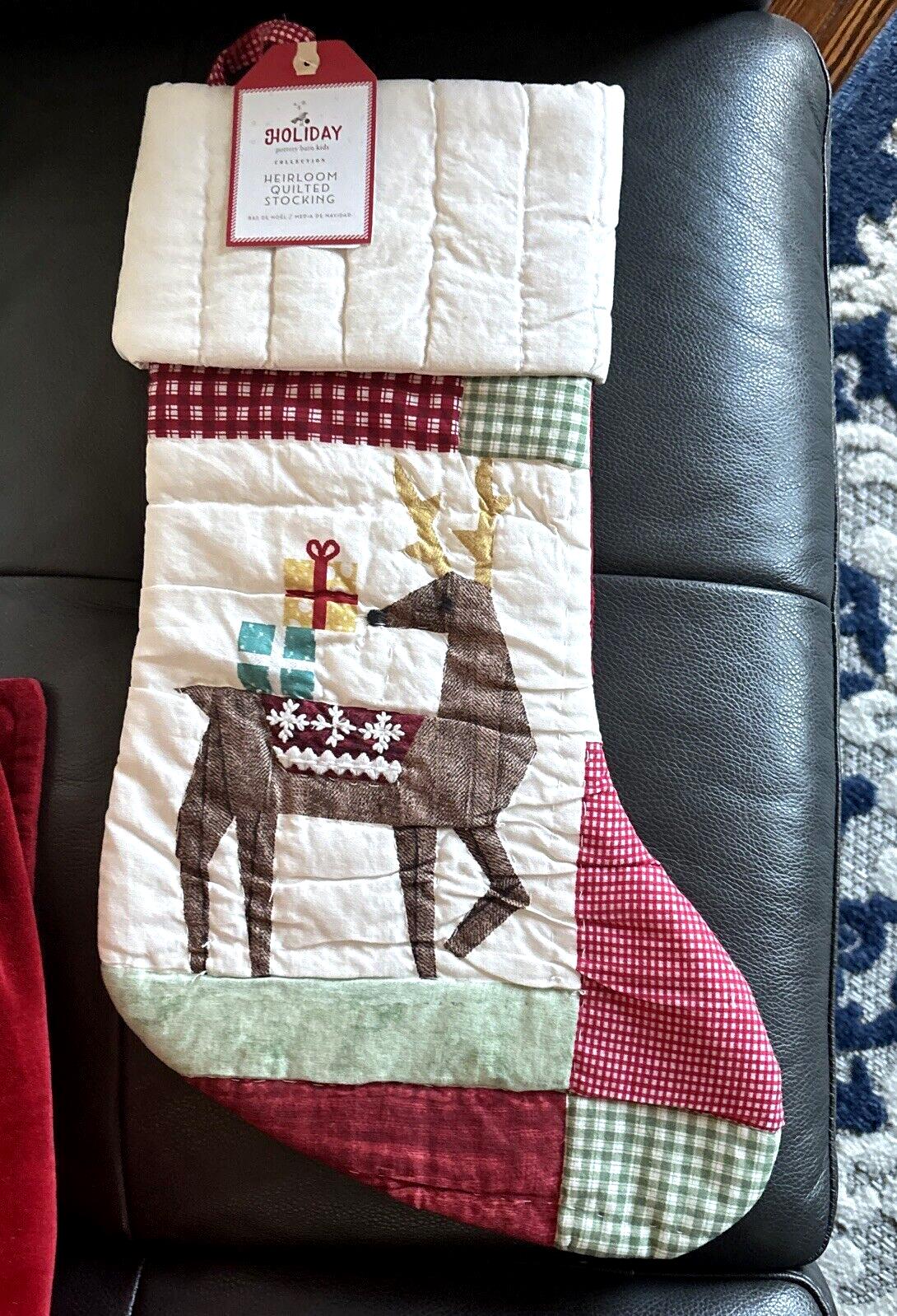 Pottery Barn Holiday Christmas stocking Plaid Deer Disney gift party Rudolph n