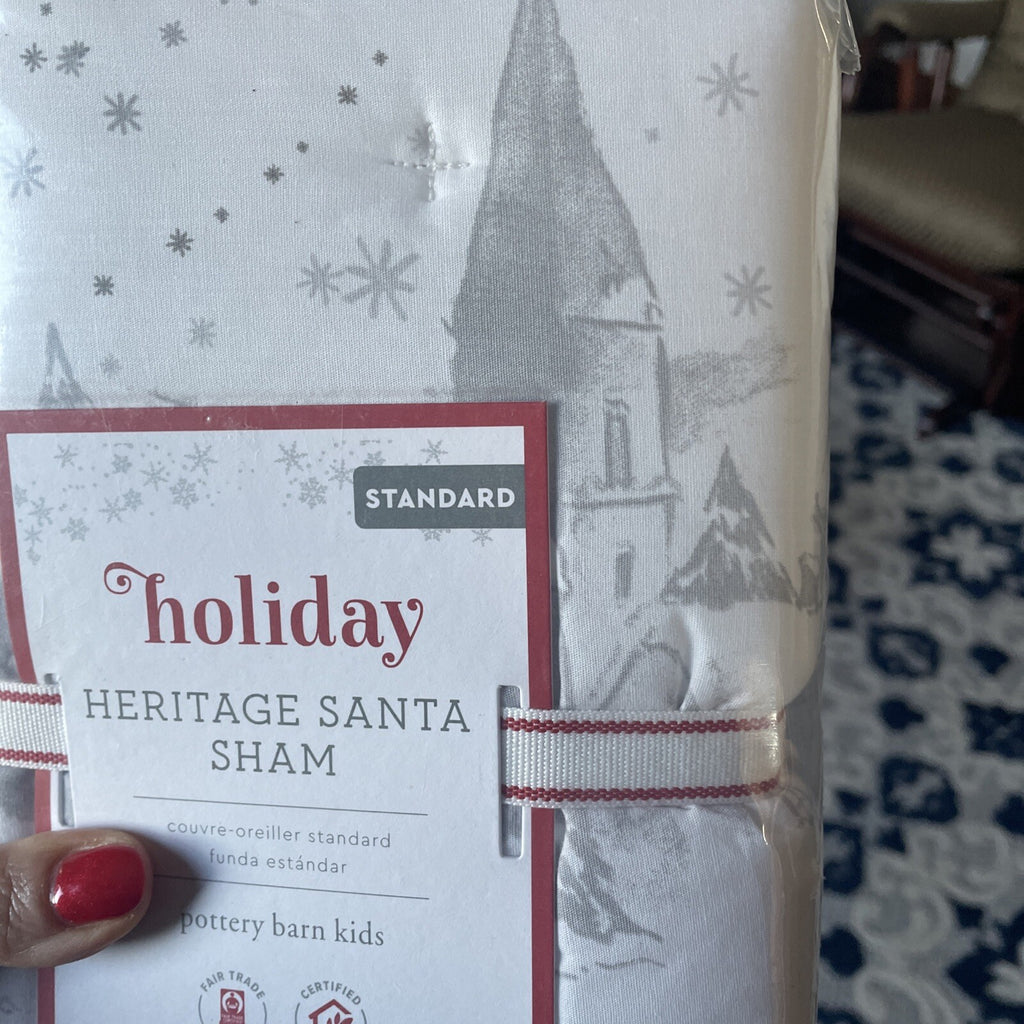 Pottery Barn Christmas Holiday Pillow SHAM Heritage Rudolph Santa Party Disney r