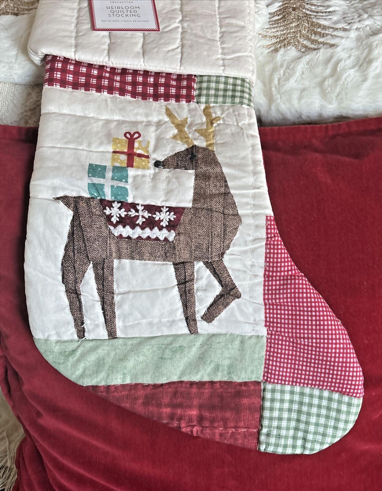 Pottery Barn Holiday Christmas stocking Plaid Deer Disney gift party Rudolph n