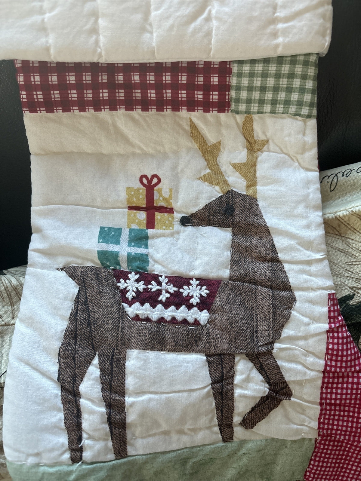 Pottery Barn Holiday Christmas stocking Plaid Deer Disney gift party Rudolph n