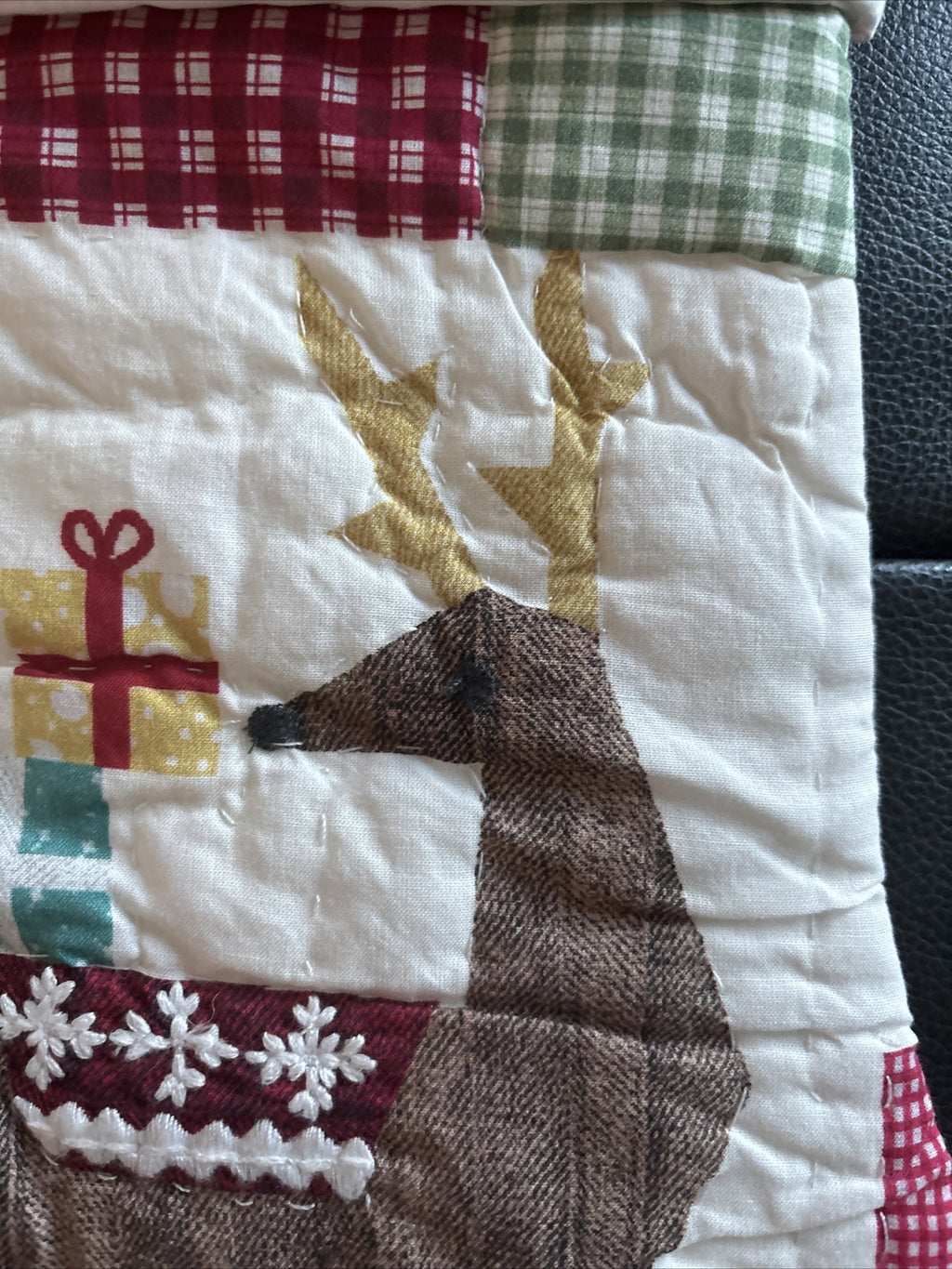 Pottery Barn Holiday Christmas stocking Plaid Deer Disney gift party Rudolph n