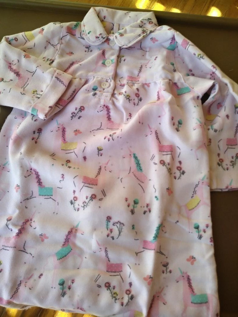 Pottery Barn Holiday Unicorn nightgown sleep PJ school girl gift pink pony