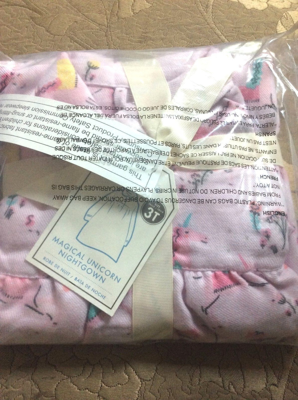 Pottery Barn Holiday Unicorn nightgown sleep PJ school girl gift pink pony