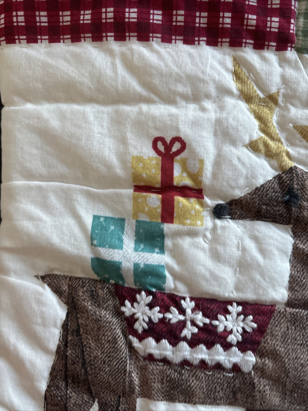 Pottery Barn Holiday Christmas stocking Plaid Deer Disney gift party Rudolph n