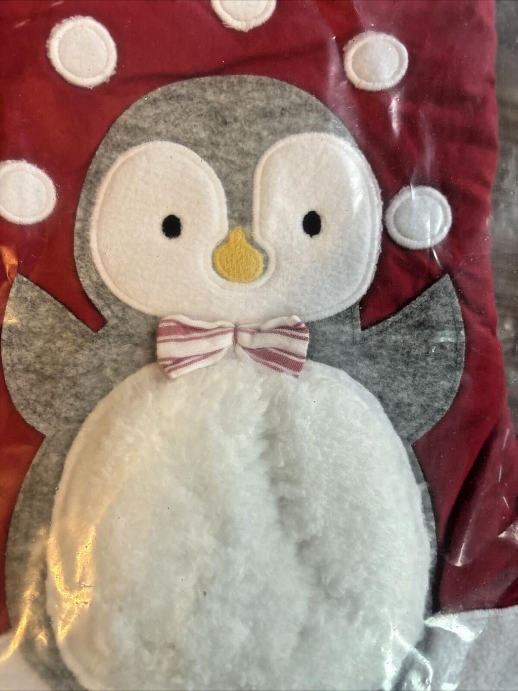 Pottery Barn Holiday Christmas stocking Penguin gift party school red Disney '