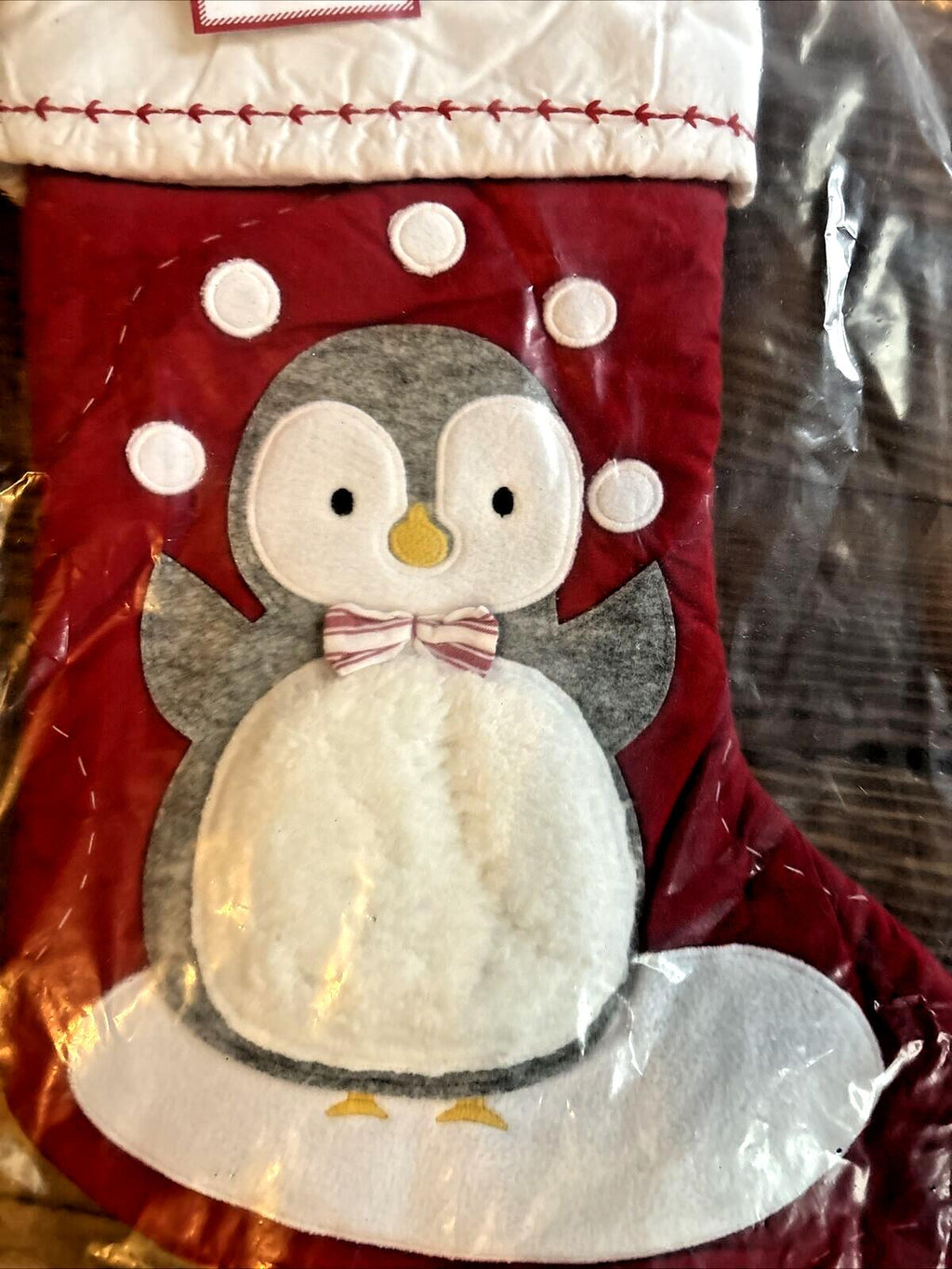 Pottery Barn Holiday Christmas stocking Penguin gift party school red Disney '
