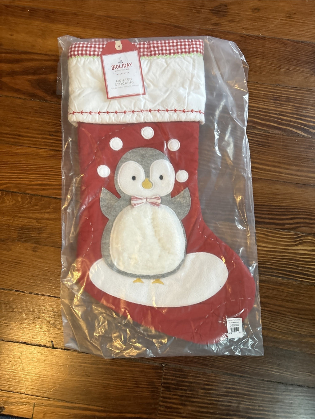 Pottery Barn Holiday Christmas stocking Penguin gift party school red Disney '