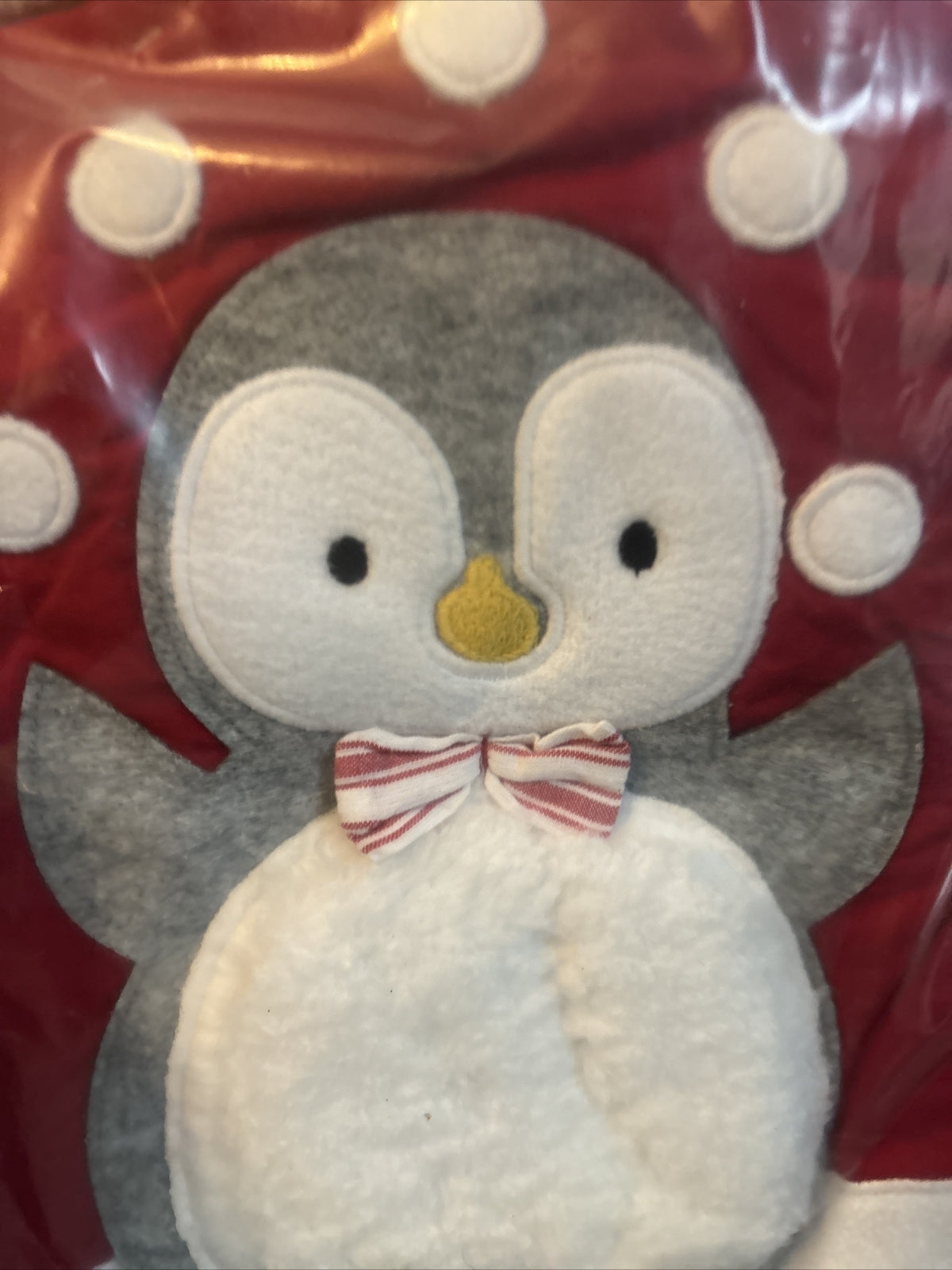 Pottery Barn Holiday Christmas stocking Penguin gift party school red Disney '