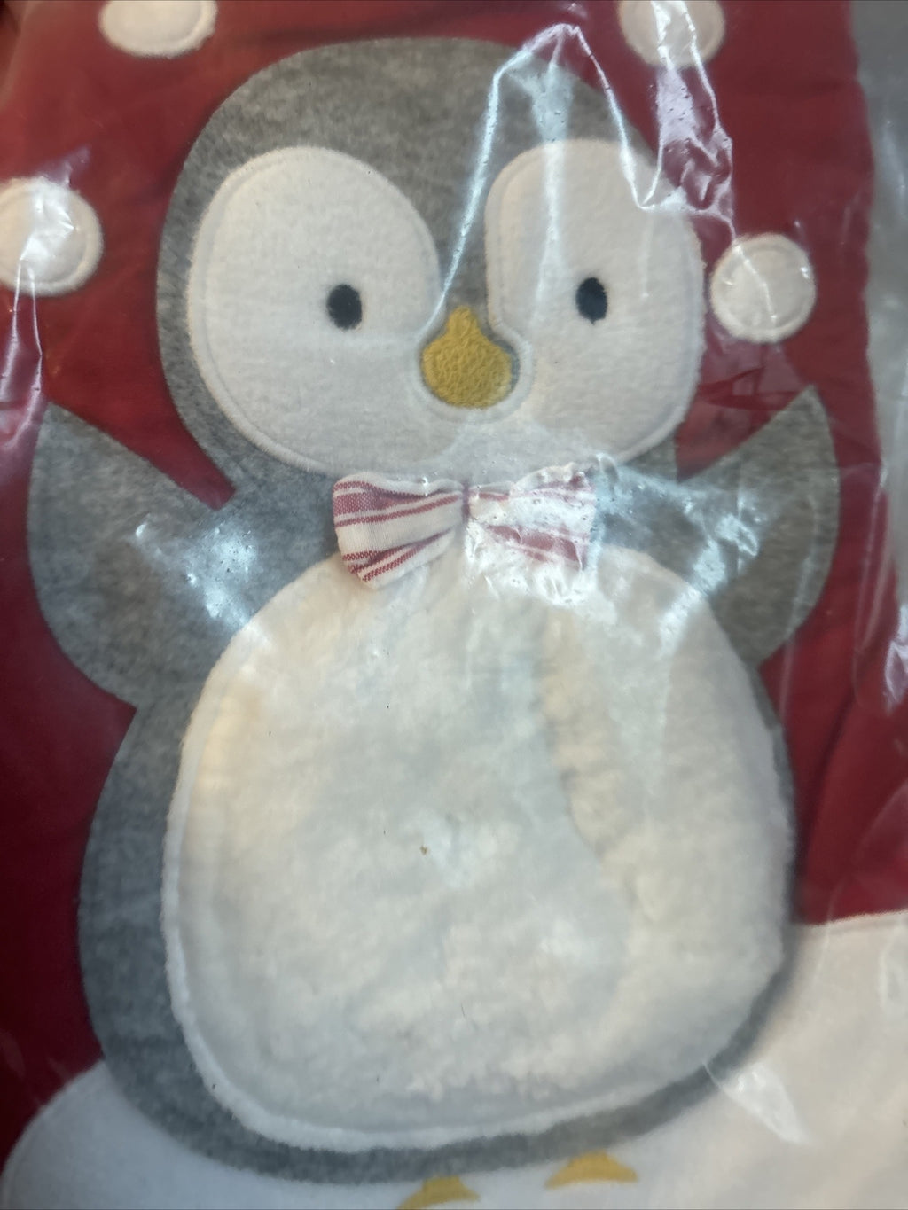 Pottery Barn Holiday Christmas stocking Penguin gift party school red Disney '