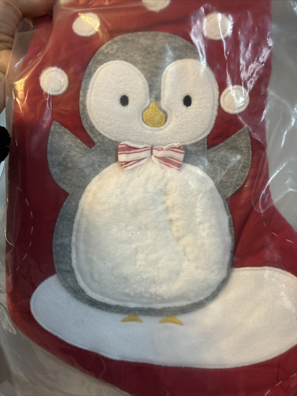Pottery Barn Holiday Christmas stocking Penguin gift party school red Disney '