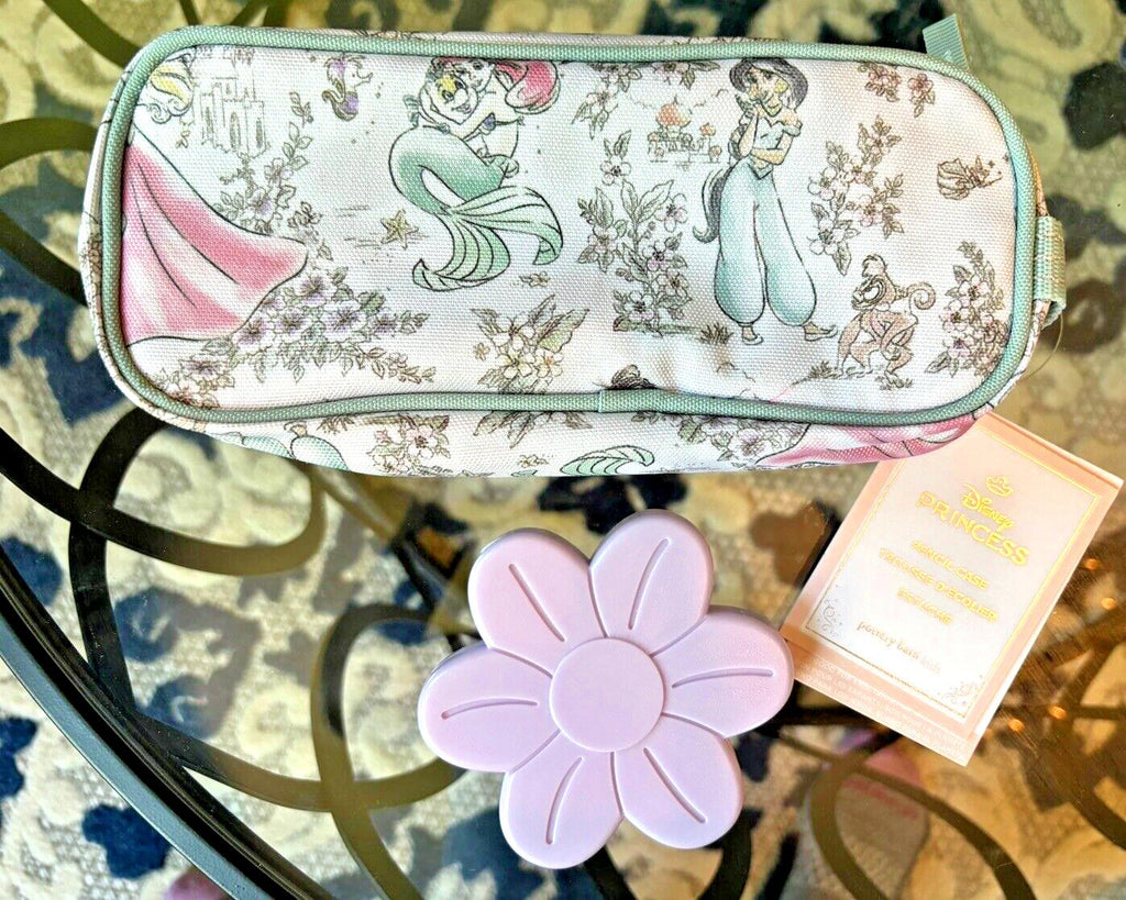School Pottery Barn Princess pencil CASE Cinderella Belle Disney castle + bag .