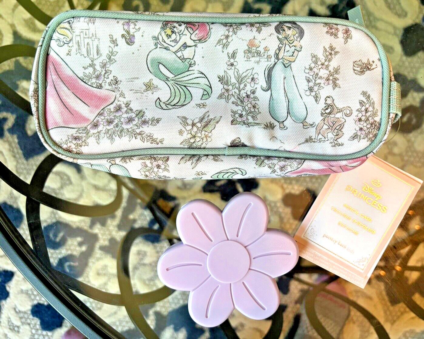 School Pottery Barn Princess pencil CASE Cinderella Belle Disney castle + bag .