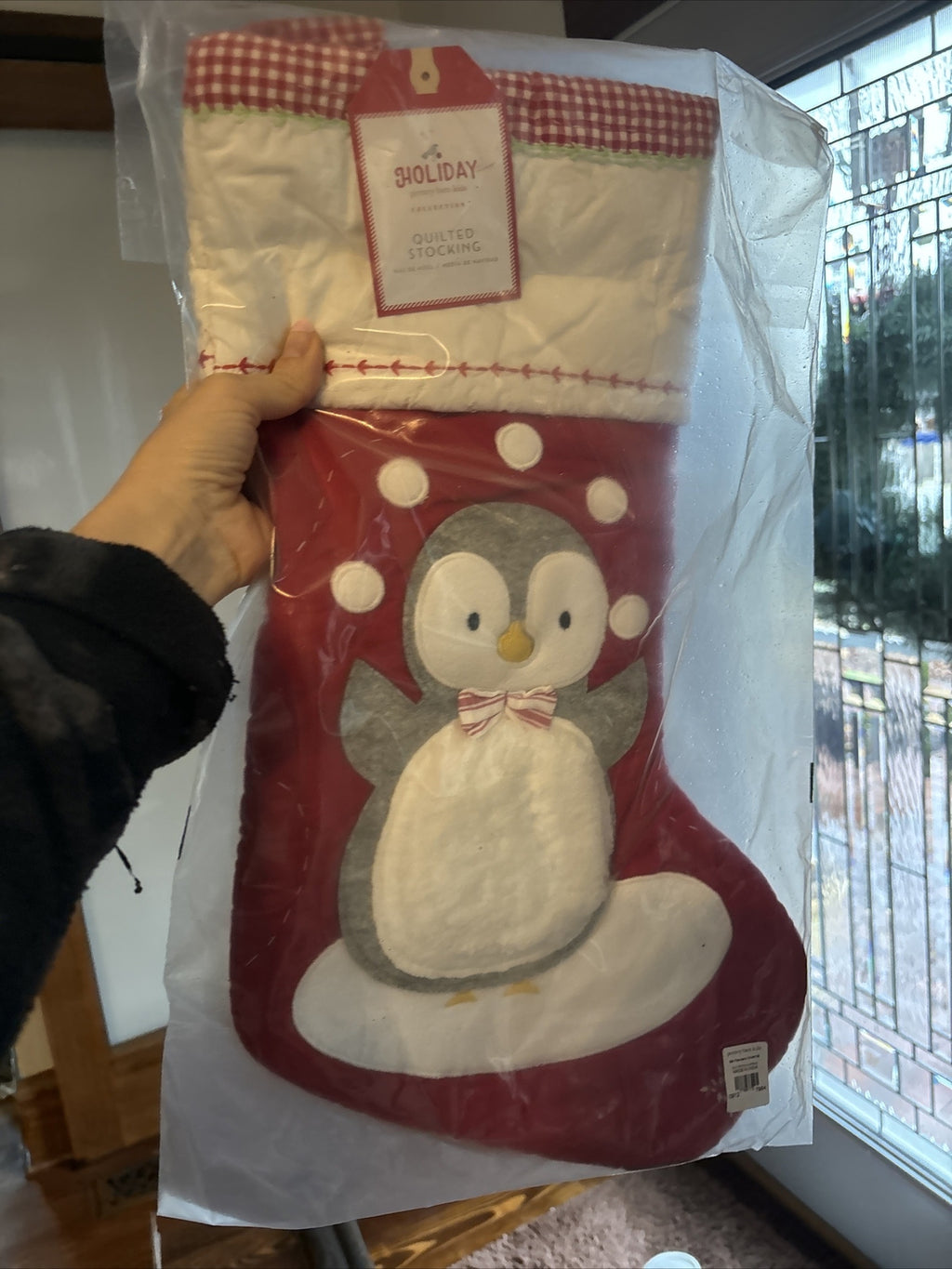 Pottery Barn Holiday Christmas stocking Penguin gift party school red Disney '