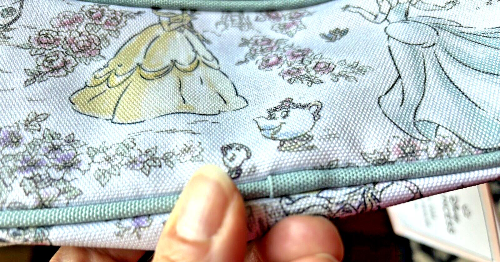 School Pottery Barn Princess pencil CASE Cinderella Belle Disney castle + bag .