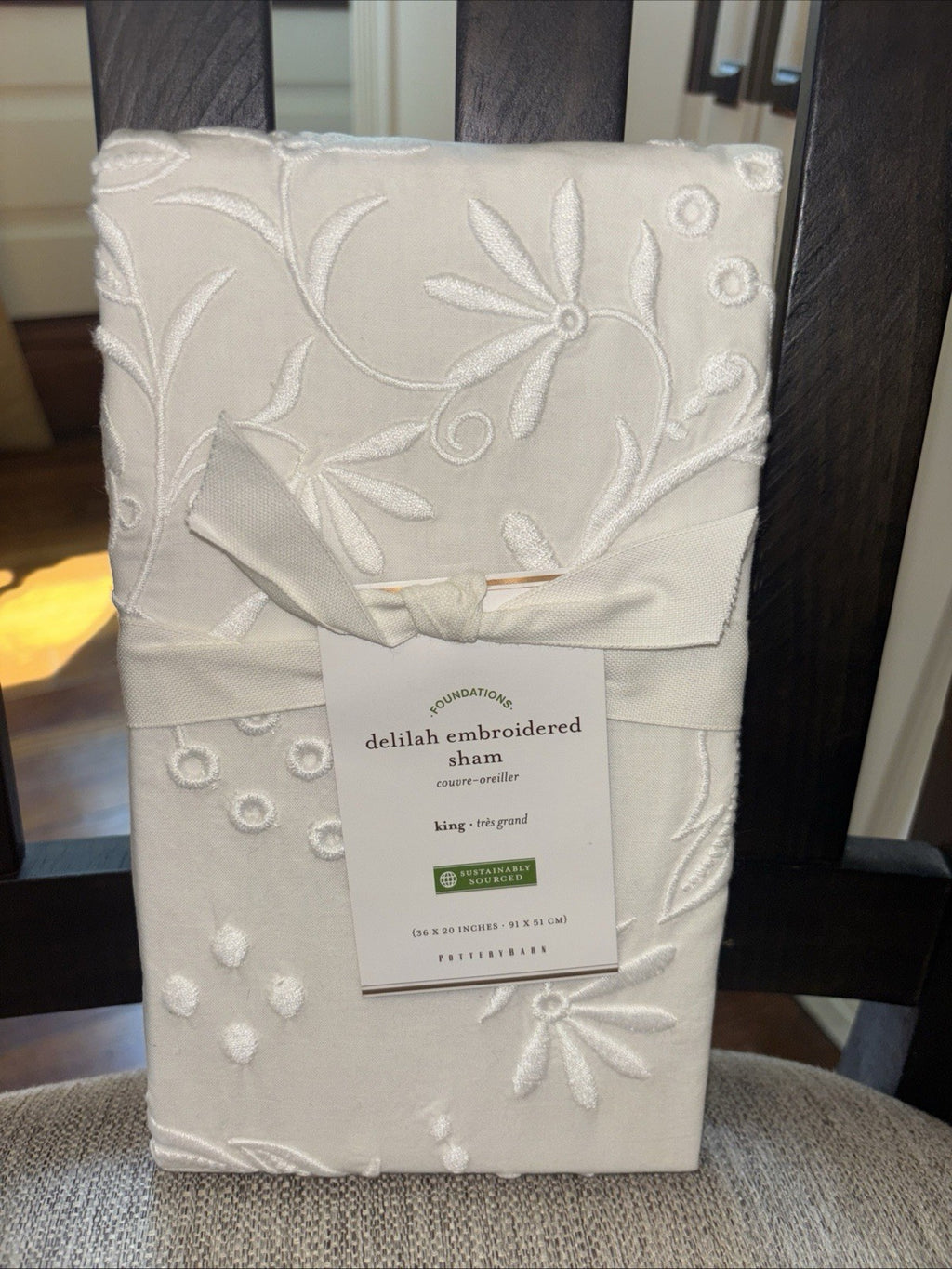 Pottery Barn Disney King White Pillow Sham wedding holiday gift party floral 1